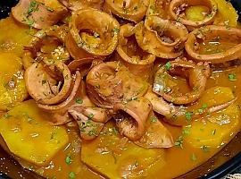 Recetas de una abuela asturiana: Calamares a la sidra con patatas (con el sabor del mar y la chispa de la tierra)