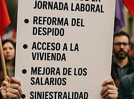 Reducción de jornada, reforma del despido y vivienda digna: las claves del Primero de Mayo sindical en Asturias