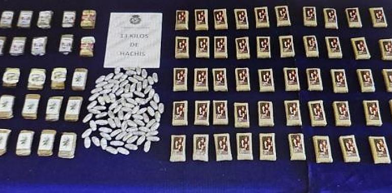 Cae en Avilés un distribuidor de hachís con 13 kilos incautados en una operación antidroga coordinada por la Policía Nacional