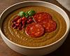 Recetas de una abuela asturiana: Crema de lentejes con chorizu asturianu y un chorrín daceite fumuosu (sabrosu y con pintona de plato de carta...)