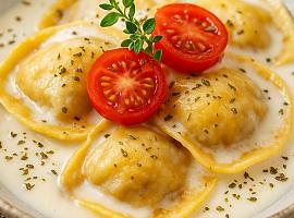 Recetas de una abuela asturiana: Pasta rellena con crema suave de Cabrales (vos va facer llorar de gusto)