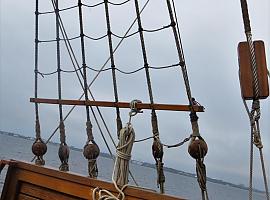 La llegada de la Princesa de Asturias a Gijón desde el buque escuela «Juan Sebastián de Elcano»