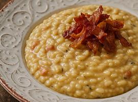 Recetas de una abuela asturiana: Risottín de cabrales y bacon cruxente (que pa eso tenemos en casa quesos que quitenl sentíu)