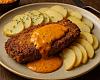 Recetas de una abuela asturiana: Cachopines de jabalí con crema de oricios y manzana reineta (ye un viaxe del monte al cantábricu… ¡con parada en la gloria!)
