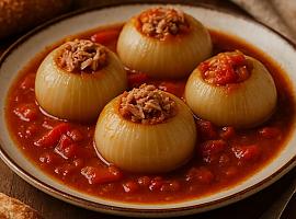 recetas de una abuela asturiana: Cebolles rellenes del Entrego (pa celebrar d’hesté fiesta como Dios manda)