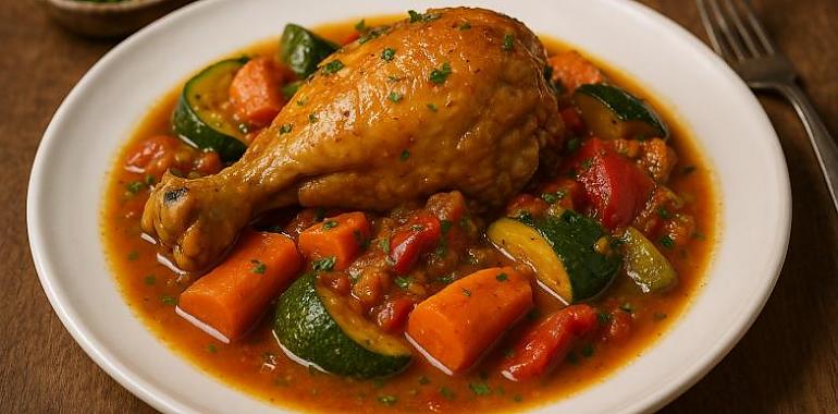 Recetas de una abuela asturiana: Pitu caleya guisáu con verdurines (¡que nun engorda como los callos o la fabada!)