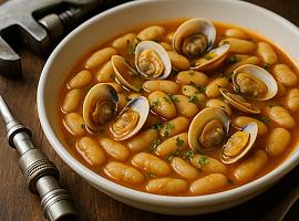 Recetas de una abuela asturiana: Fabes con almejes pa la fontanera del PSOE (arreglando les canonades cuando s’atrancan)