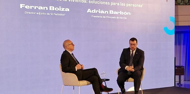 Barbón reivindica en Madrid el plan asturiano que activará 1.500 pisos públicos esta legislatura y blindará el alquiler asequible