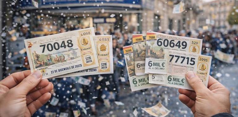 Asturias sonríe en la Lotería de Navidad: el segundo premio irrumpe con fuerza y Gijón y Oviedo encadenan quintos
