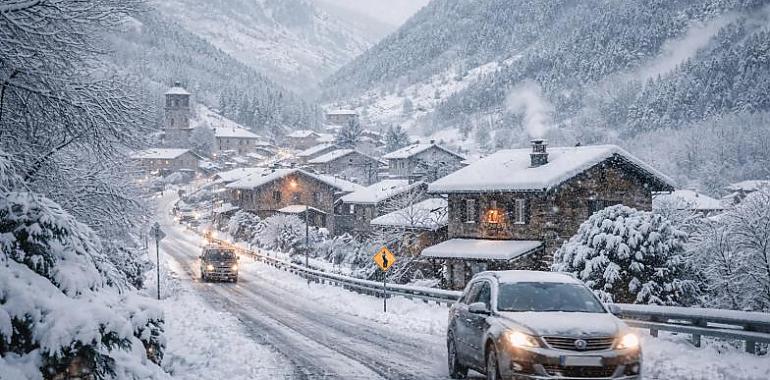 Asturias se congela: llega un golpe de invierno con nieve hasta los 300 metros y frío intenso en toda la región
