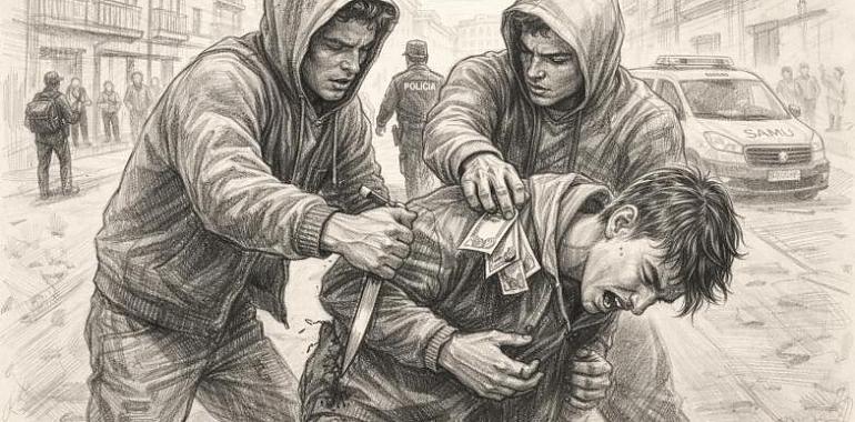 Apuñalan a un menor en Gijón durante un robo y desatan un amplio operativo policial en La Calzada