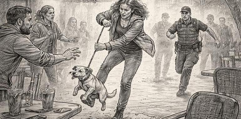 Detenida en Gijón tras golpear brutalmente a su cachorro en un bar y agredir a un policía que intentaba identificarla