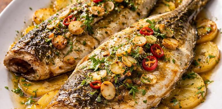 Recetas de una abuela asturiana: Lubina a la espalda (plato fino si ye buena y fresca, como una moza en romería)