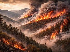 Asturias amanece cercada por el fuego: 32 incendios activos obligan a elevar la alerta en plena jornada de calor y viento sur