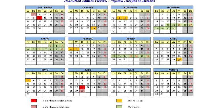Así será el calendario escolar en Asturias: más de 170 días de clase y tres pausas estratégicas para aliviar la carga del curso