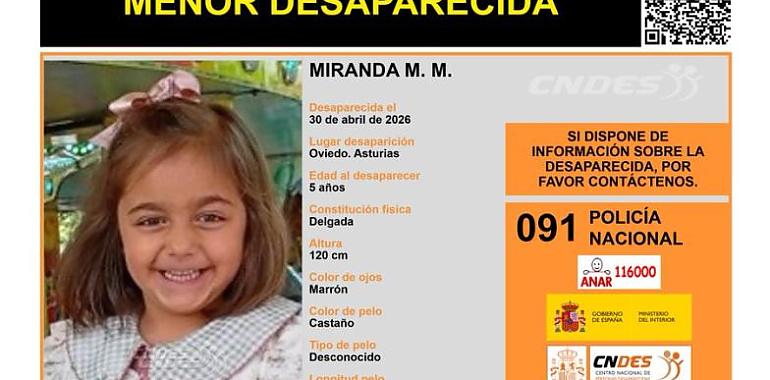 La Policía busca por toda España a Miranda, la niña de 5 años sustraída por sus padres en Oviedo durante una visita supervisada