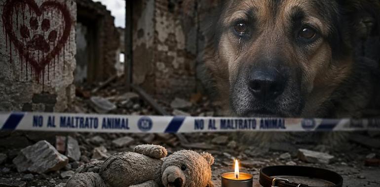 Horror junto a los Pericones: hallan muerto a un perro con una decena de puñaladas en una casa derruida de Gijón