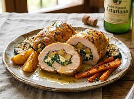 Recetas de una abuela asturiana; Rollinos de pavu con mazana, espinaques y un culín de sidra (pa cuidase ensin comer con pena)