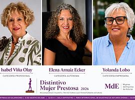 Tres mujeres que hacen avanzar Asturias: Elena Arnaiz, Yolanda Lobo e Isabel Viña, distinguidas como Mujeres Prestosas 2026