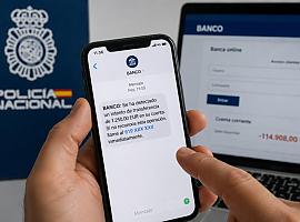 Un SMS falso vació 114.908 euros en poco más de una hora: seis detenidos por una estafa iniciada en Oviedo