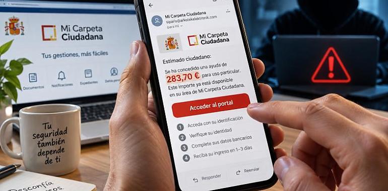 Alerta por una estafa que suplanta a Mi Carpeta Ciudadana y promete hasta 541 euros para robar datos bancarios