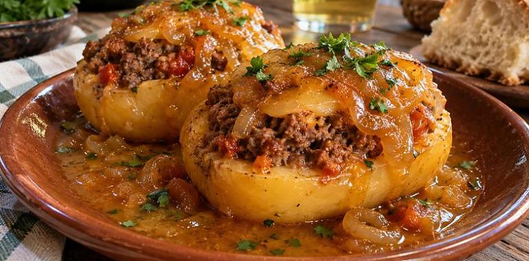 Recetas de una abuela asturiana: Patates rellenas de picadillo (con esto quítase la fame y hasta el mal humor)