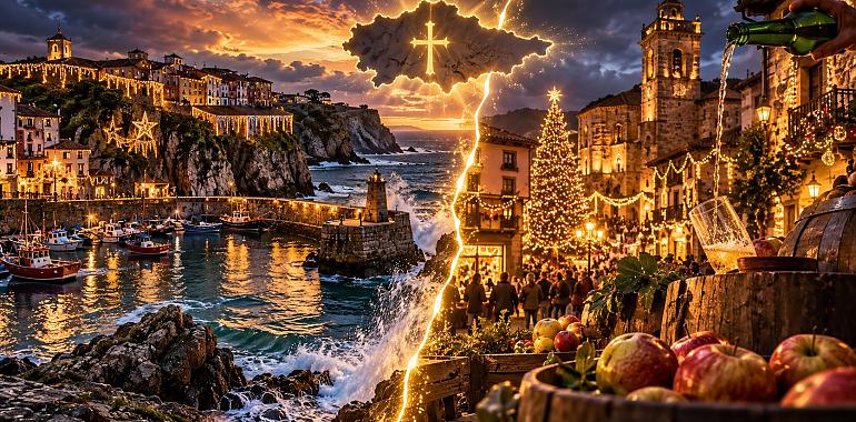 ¡El mar contra la sidra! Llanes y Nava se enfrentan por el sueño de convertirse en el pueblo más brillante de España esta Navidad