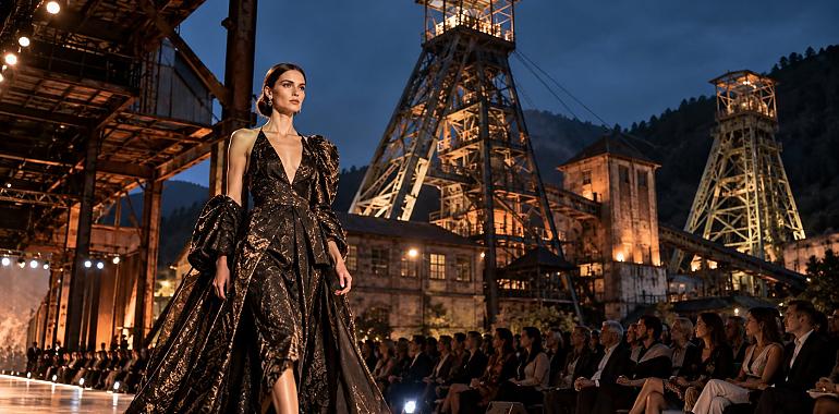 Del negro del carbón al color de la moda: el Pozo Sotón se transforma en una espectacular pasarela de diseñadores asturianos
