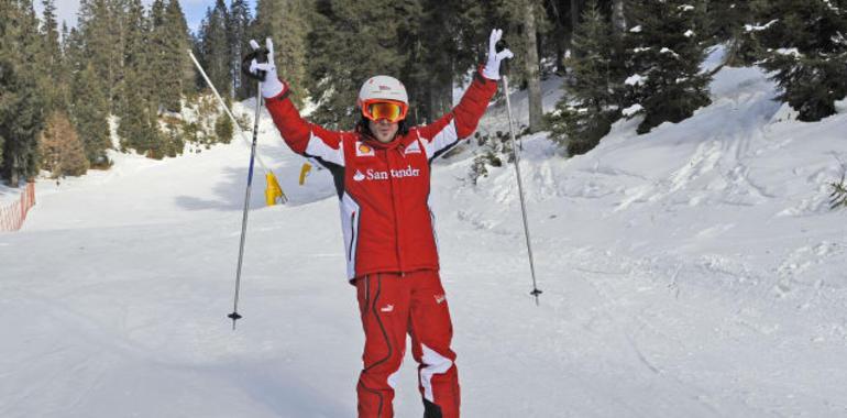 Alonso y Massa dedican la jornada en Madonna di Campiglio a esquiar