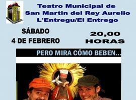 'Pero mira como beben' en el Teatro Municipal de El Entrego con Toño y Petiso 