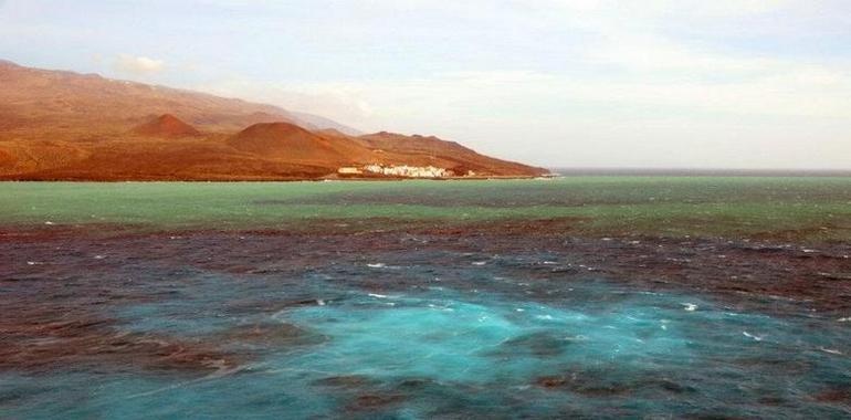 El volcán submarino del Hierro sigue emitiendo gases al Mar de las Calmas