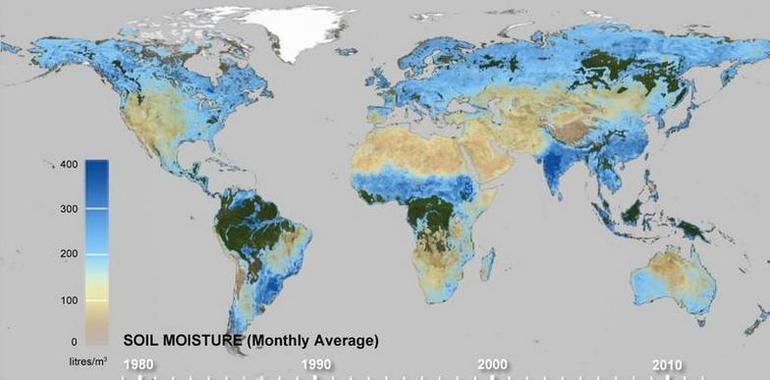 Primer mapamundi de la evolución de la humedad del suelo