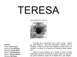 Teatro Pausa estrena 'Teresa', de Clarín, a los pies de Mina Solvay, Lieres