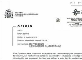 El Gobierno amenaza a FACUA con ilegalizarla como asociación de consumidores