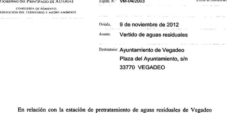 El Principado requiere al Ayuntamiento de Vegadeo para que deje de bombear aguas residuales a la Ría