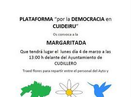 Concentración 'floral' ante el Ayuntamiento de Cudillero