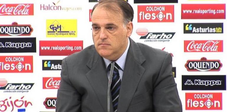 Tebas: "El Sporting está en una situación preocupante, no alarmante"