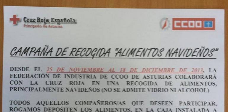 La Federación de Industria de CCOO reúne más de una tonelada de alimentos navideños