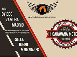 Irene Villa, Marta Valverde y Nacho Montes en la Caravana Motera contra el cáncer