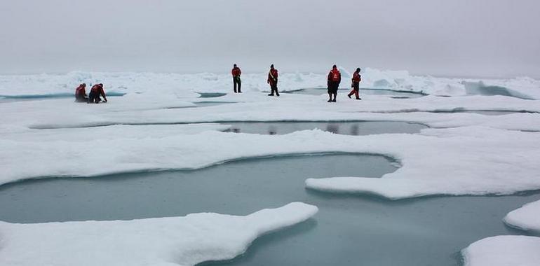 El hielo se funde en el mar de Chukchi.