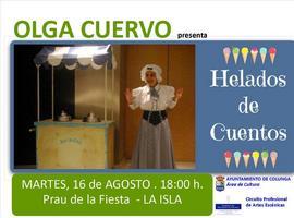La actriz Olga Cuervo presenta en Colunga sus 'Helados de cuentos'