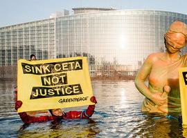 Acciones de protesta ante la firma del CETA con Canadá