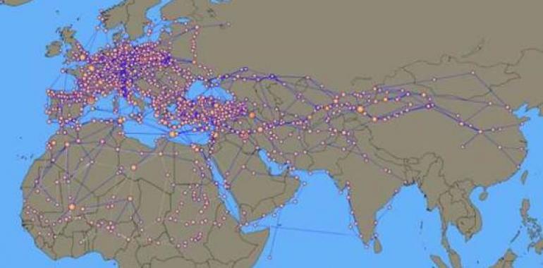 La Peste Negra afectó a las ciudades medievales en función de su red de comunicaciones