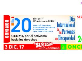 La ONCE dedica su cupón del día 3 a las Personas con Discapacidad